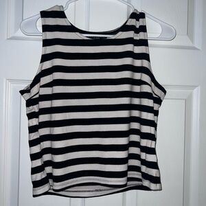Sanctuary Black and White Striped Tank Top